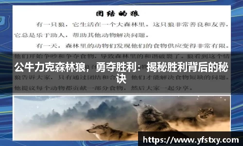公牛力克森林狼，勇夺胜利：揭秘胜利背后的秘诀